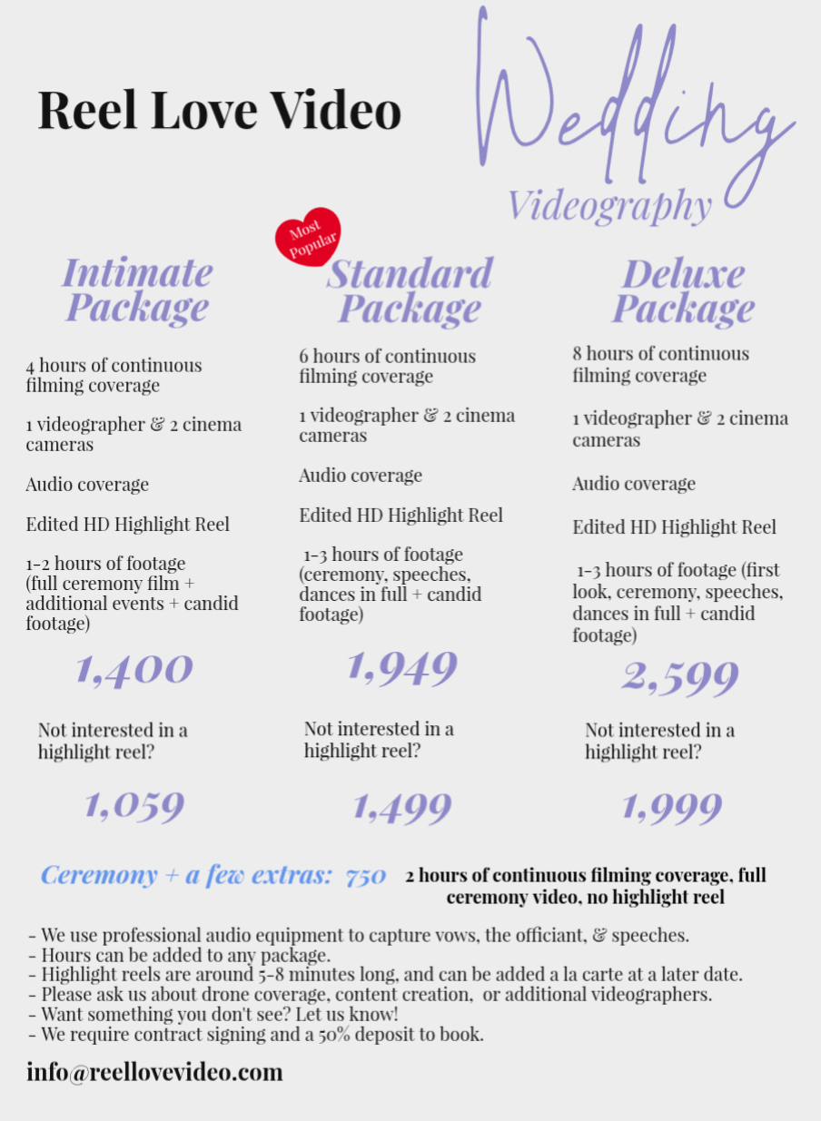 Reel Love Video – Summer Packages 2026 chicago, wedding videography, wedding videographer, milwaukee, wedding video, wedding film, how much is wedding videography?, wedding video, wedding film, affordable wedding videographer, chicago wedding videographer